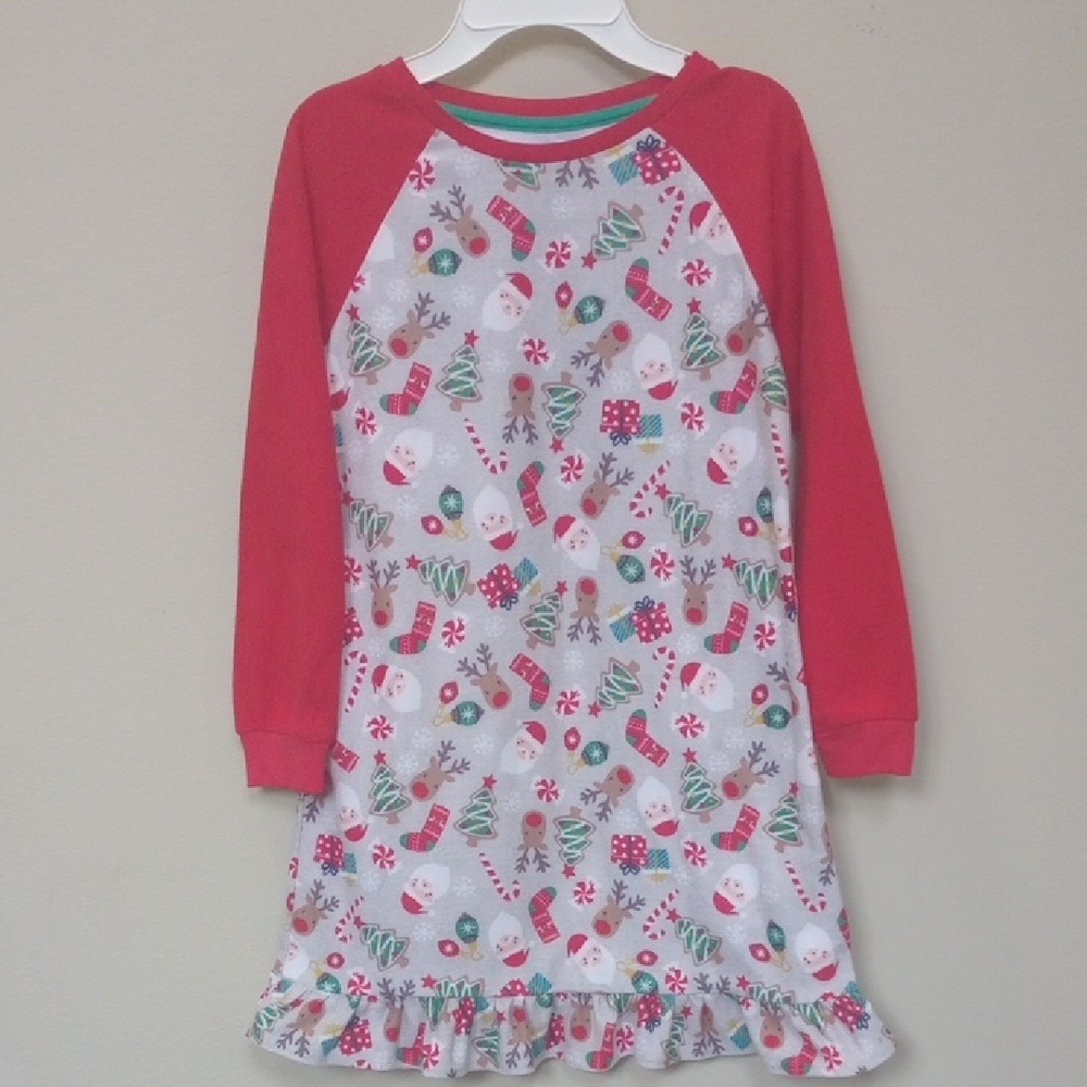Clearance🛑 Cuddl Duds Holiday Red and Gray Kids Nightgown